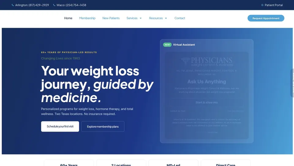 Physicians Weight Control and Wellness homepage