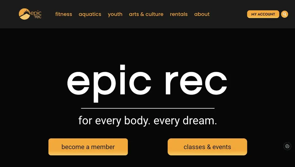 Epic Recreation homepage